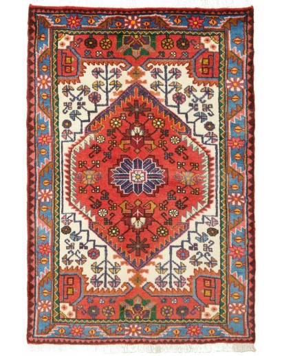 Tappeto Hamadan Persia marrone bianco 78x115