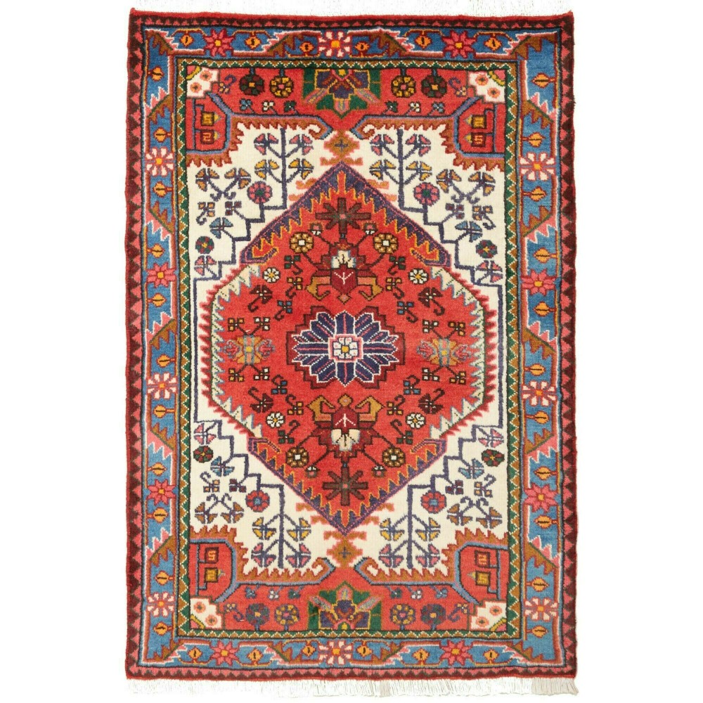 Tappeto Hamadan Persia marrone bianco 78x115 Tappeto Hamadan Persia marrone bianco 78x115