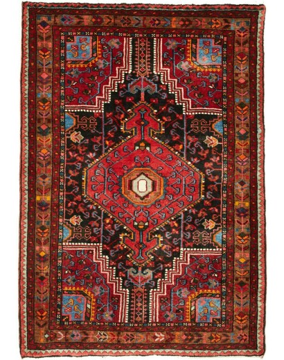 Tappeto Hamadan Persia marrone blu 86x124