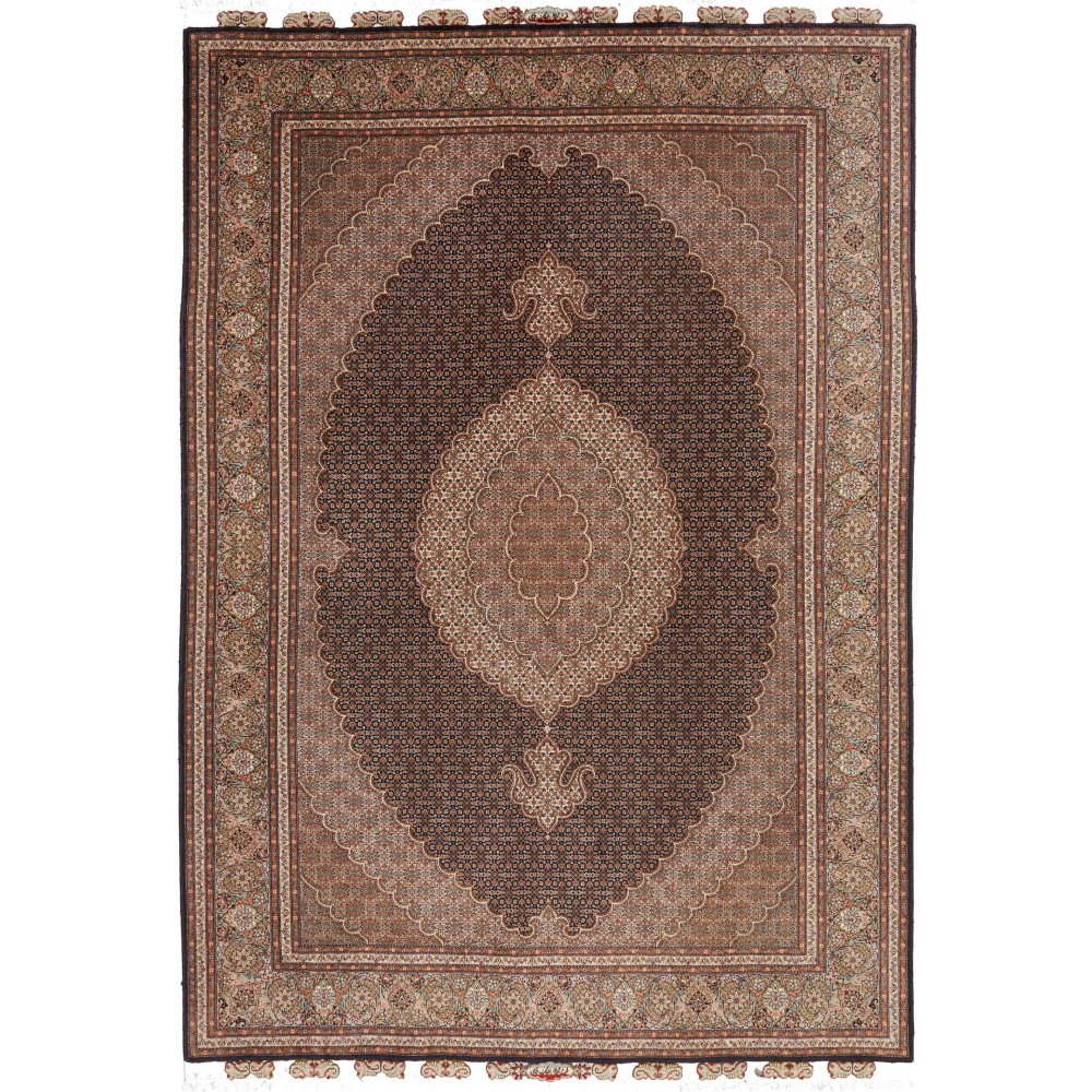 Tappeto Tabriz 50 Raj Mahi Persia azzurro giallo 207x302