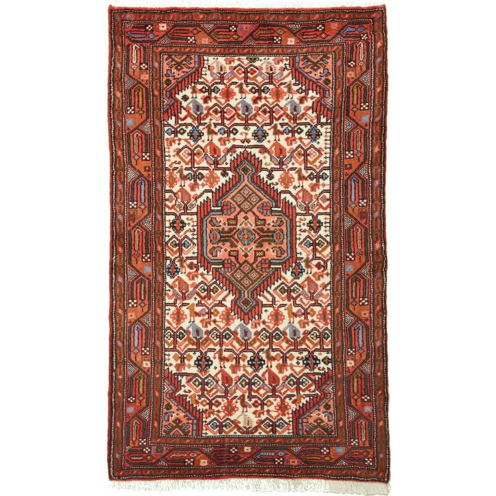 Tappeto Hamadan Persia marrone giallo 72x132 Tappeto Hamadan Persia marrone giallo 72x132