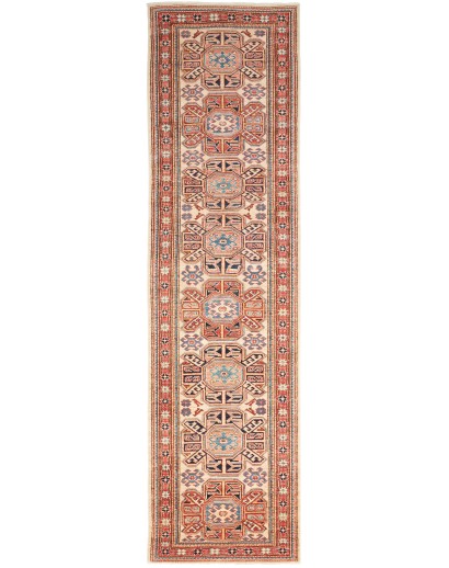 Tappeto Kazak Fine Pakistan marrone grigio 79x288