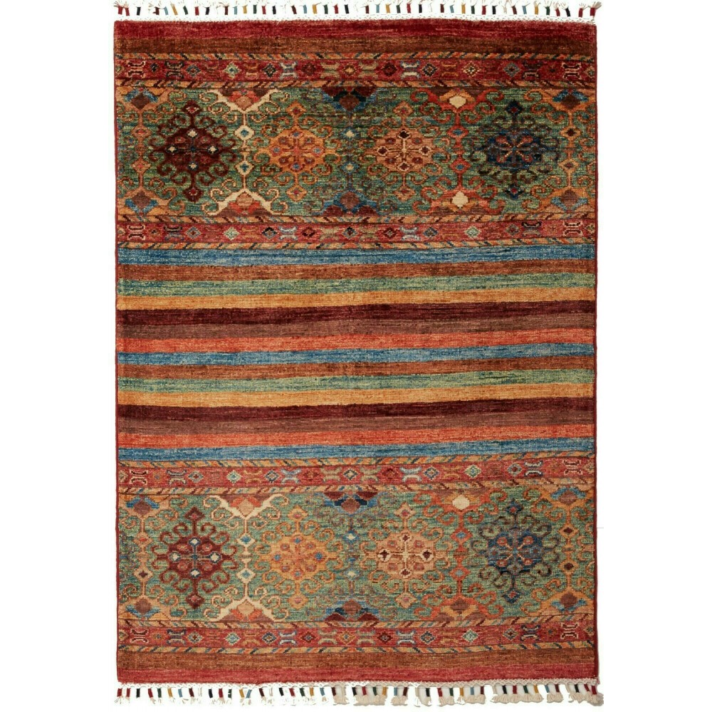Tappeto Samarkand Pakistan marrone grigio 82x123 Tappeto Samarkand Pakistan marrone grigio 82x123