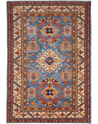 Tappeto Kazak Fine Pakistan azzurro arancione 168x239