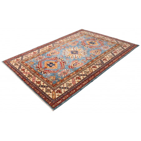 Tappeto Kazak Fine Pakistan azzurro arancione 168x239