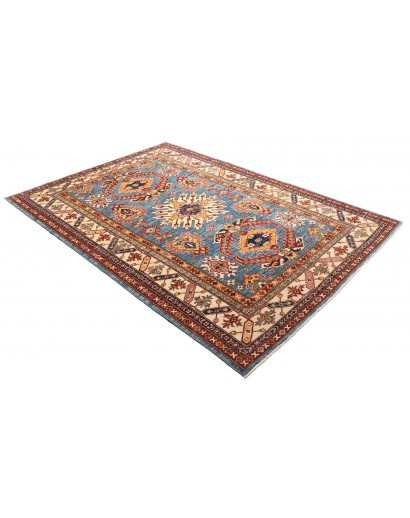 Tappeto Kazak Fine Pakistan azzurro arancione 168x239