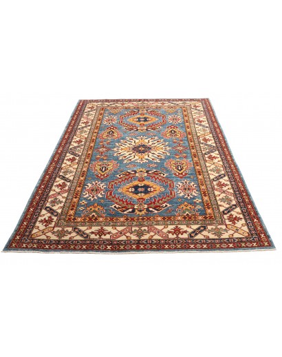 Tappeto Kazak Fine Pakistan azzurro arancione 168x239