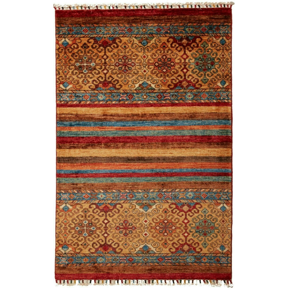 Tappeto Samarkand Pakistan marrone arancione 79x130 Tappeto Samarkand Pakistan marrone arancione 79x130