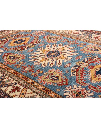 Tappeto Kazak Fine Pakistan azzurro arancione 168x239