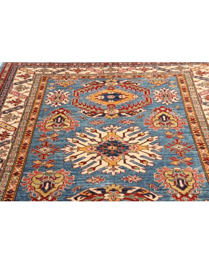 Tappeto Kazak Fine Pakistan azzurro arancione 168x239