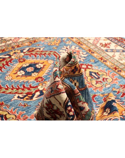 Tappeto Kazak Fine Pakistan azzurro arancione 168x239