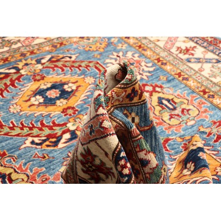 Tappeto Kazak Fine Pakistan azzurro arancione 168x239
