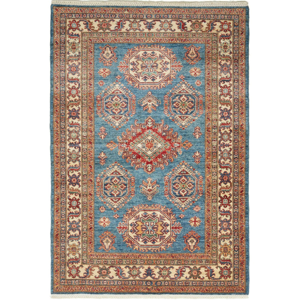 Tappeto Kazak Fine Pakistan bianco marrone 118x171 Tappeto Kazak Fine Pakistan bianco marrone 118x171