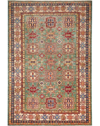 Tappeto Kazak Fine Pakistan marrone grigio 207x306