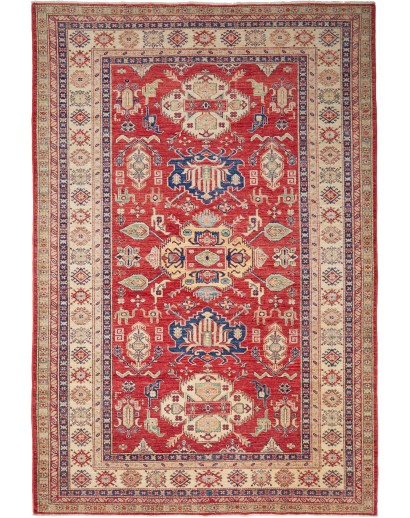 Tappeto Kazak Fine Pakistan marrone grigio 202x290