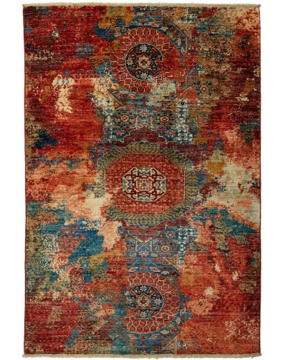 Tappeto Mona Pakistan marrone arancione 101x148