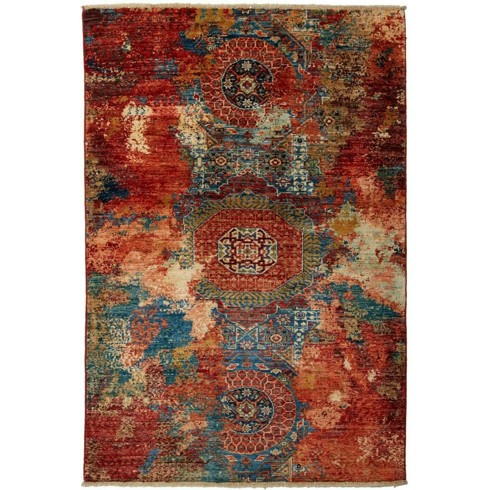 Tappeto Mona Pakistan marrone arancione 101x148 Tappeto Mona Pakistan marrone arancione 101x148