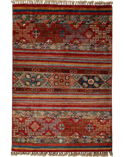 Tappeto Samarkand Pakistan marrone grigio 99x148