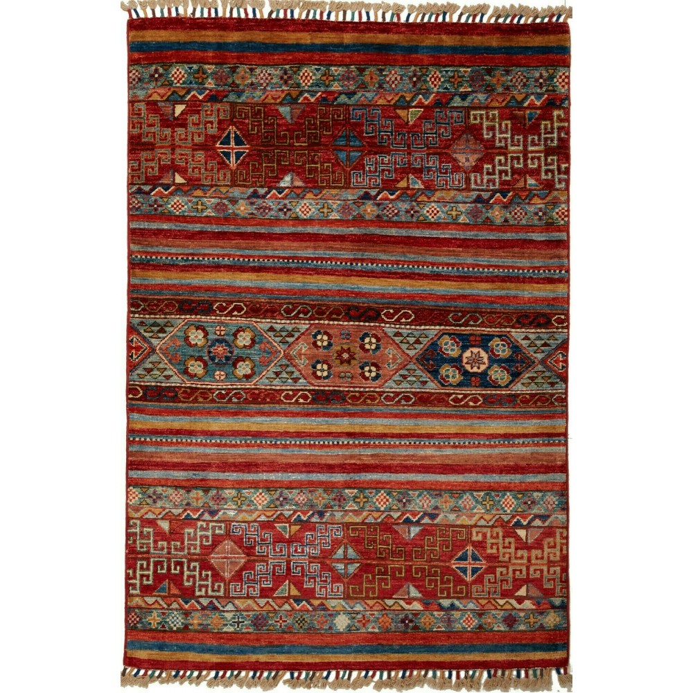 Tappeto Samarkand Pakistan marrone grigio 99x148 Tappeto Samarkand Pakistan marrone grigio 99x148