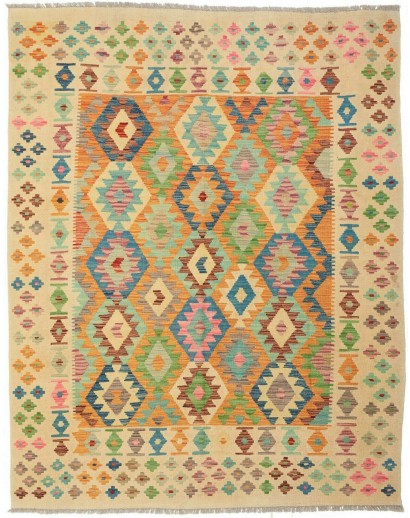 Tappeto Kilim Afghanistan marrone azzurro 160x202