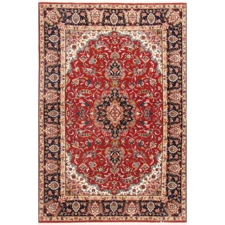 Tappeto Ghom Persia marrone giallo 140x211