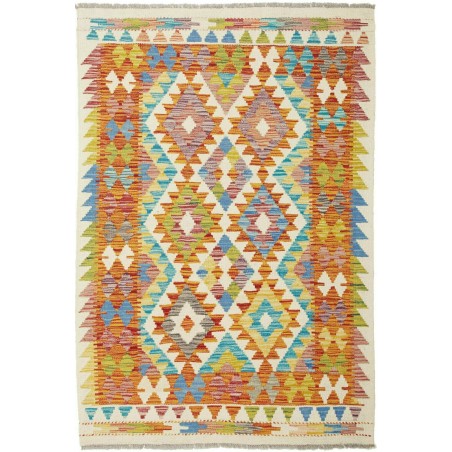 Tappeto Kilim Afghanistan beige blu 101x149