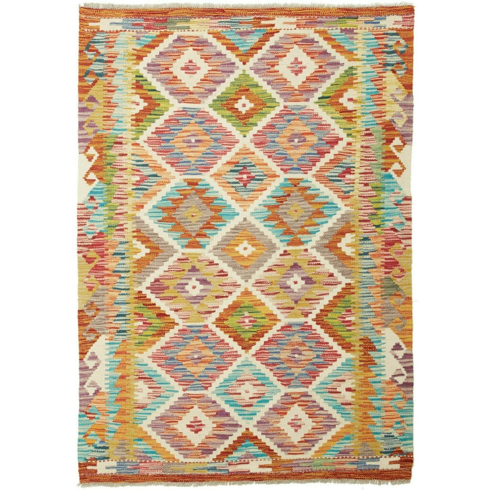 Tappeto Kilim Afghanistan marrone rosso 105x149