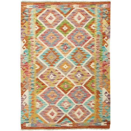 Tappeto Kilim Afghanistan marrone rosso 105x149