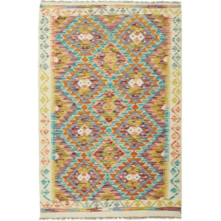 Tappeto Kilim Afghanistan marrone blu 103x155