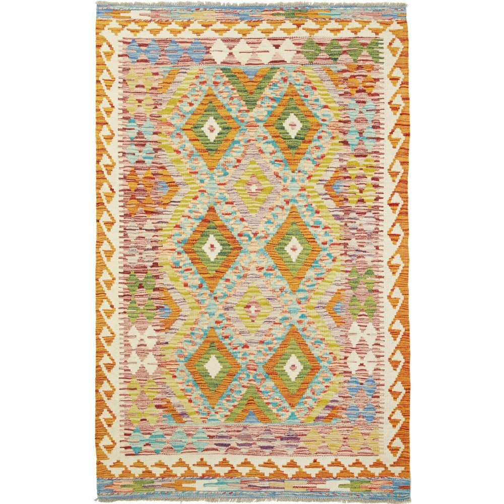 Tappeto Kilim Afghanistan marrone arancione 106x168