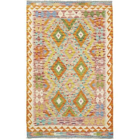 Tappeto Kilim Afghanistan marrone arancione 106x168