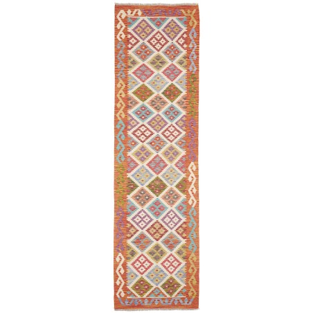 Tappeto Kilim Afghanistan marrone bianco 79x298