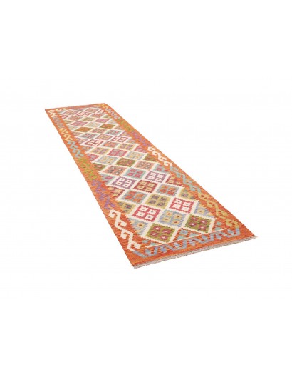 Tappeto Kilim Afghanistan marrone bianco 79x298