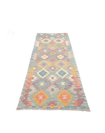 Tappeto Kilim Afghanistan beige azzurro 76x281