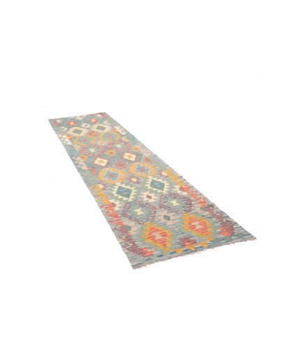 Tappeto Kilim Afghanistan beige azzurro 76x281