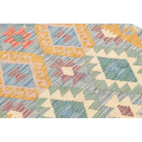 Tappeto Kilim Afghanistan beige azzurro 76x281