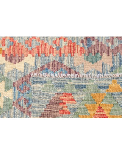 Tappeto Kilim Afghanistan beige azzurro 76x281