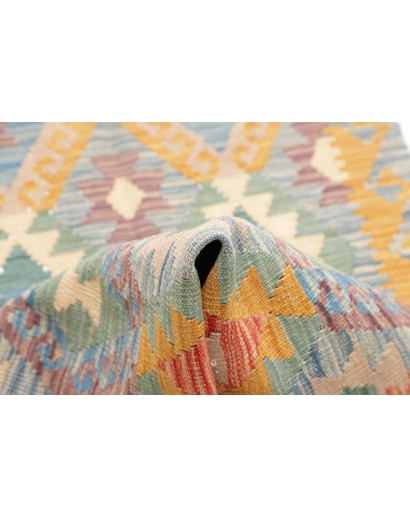 Tappeto Kilim Afghanistan beige azzurro 76x281