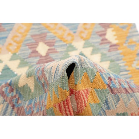 Tappeto Kilim Afghanistan beige azzurro 76x281
