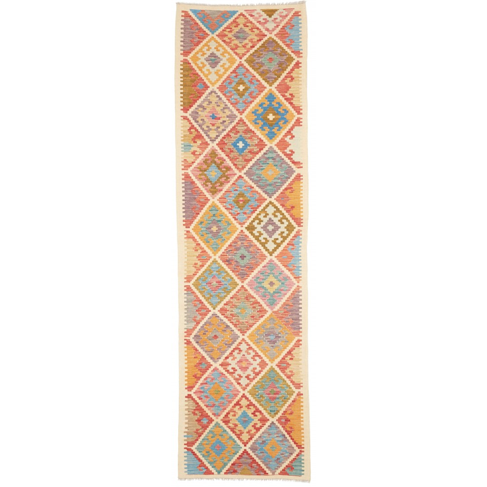 Tappeto Kilim Afghanistan marrone giallo 80x290