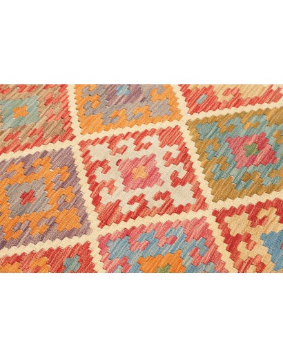 Tappeto Kilim Afghanistan marrone giallo 80x290