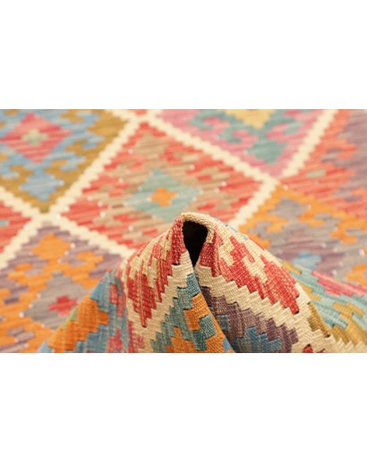 Tappeto Kilim Afghanistan marrone giallo 80x290