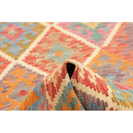 Tappeto Kilim Afghanistan marrone giallo 80x290
