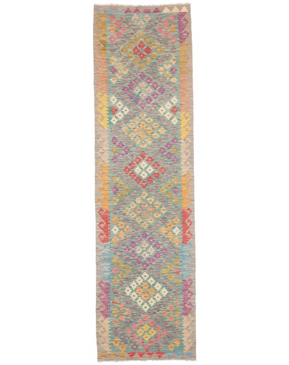 Tappeto Kilim Afghanistan marrone bianco 80x286
