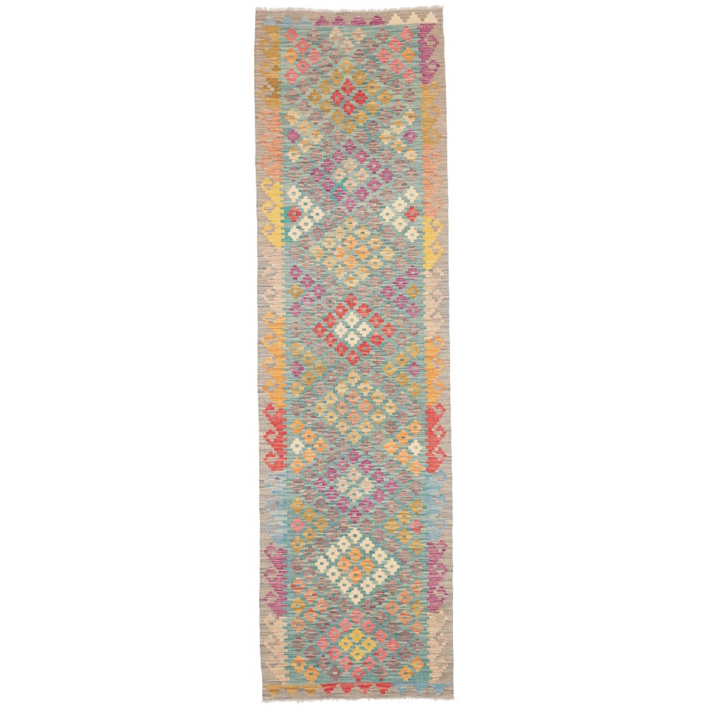 Tappeto Kilim Afghanistan marrone bianco 80x286