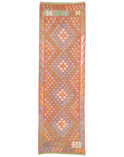 Tappeto Kilim Afghanistan arancione rosso 85x292