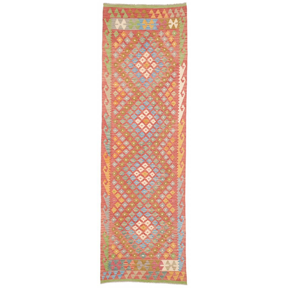 Tappeto Kilim Afghanistan arancione rosso 85x292