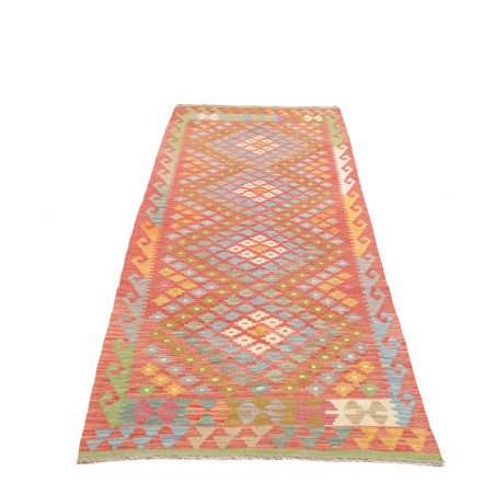 Tappeto Kilim Afghanistan arancione rosso 85x292