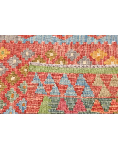 Tappeto Kilim Afghanistan arancione rosso 85x292