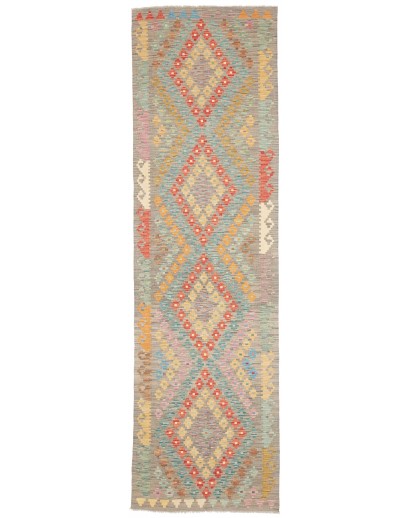 Tappeto Kilim Afghanistan marrone azzurro 84x294